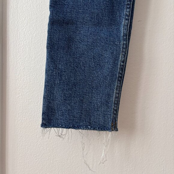Re/Done 90's High Rise Ankle Crop Jeans in Dusk Destroy - Picture 9 of 13